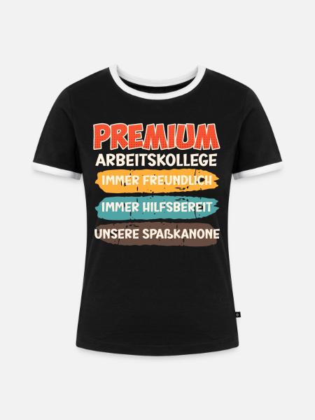 Mitarbeiter Premium Arbeitskollege Arbeitsplatz - Frauen Kontrast-T-Shirt - Schwarz/Weiß