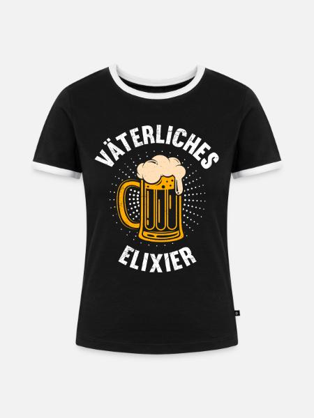 Vaterschaft VÄTERLICHES ELIXIER Lustiges - Frauen Kontrast-T-Shirt - Schwarz/Weiß