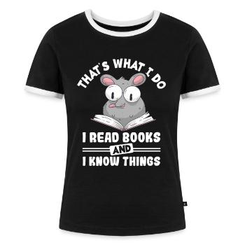 Lesen Leser - Frauen Kontrast-T-Shirt - Schwarz/Weiß - Vorne - Selfina (174cm)