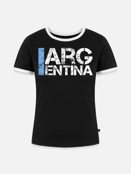 Argentinien - Frauen Kontrast-T-Shirt - Schwarz/Weiß