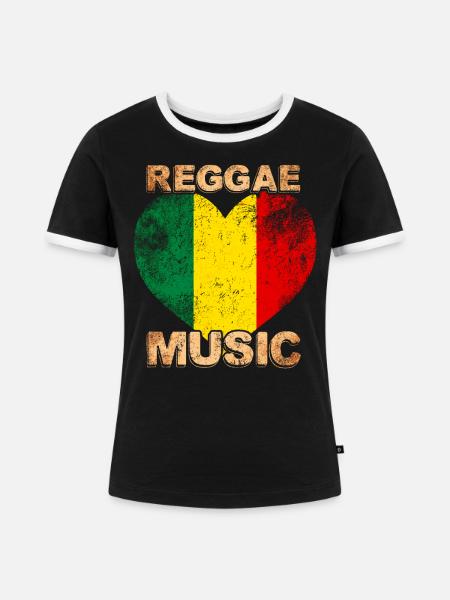 Reggae Musik - Frauen Kontrast-T-Shirt - Schwarz/Weiß