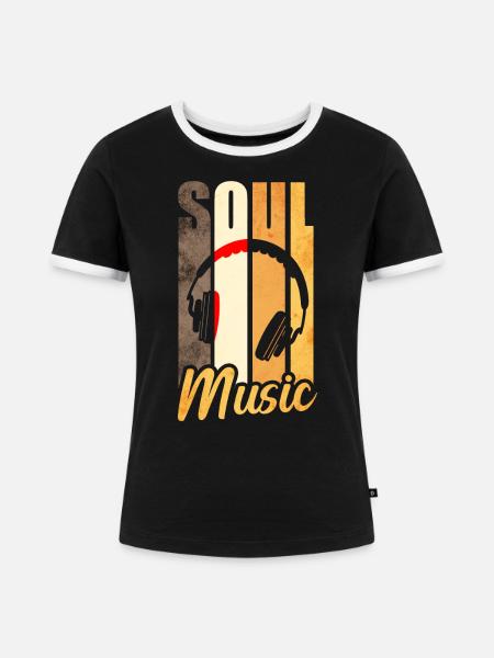 Soul Musik - Frauen Kontrast-T-Shirt - Schwarz/Weiß