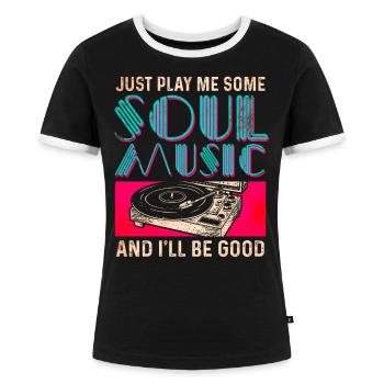 Soul Musik - Frauen Kontrast-T-Shirt - Schwarz/Weiß - Vorne - Selfina (174cm)
