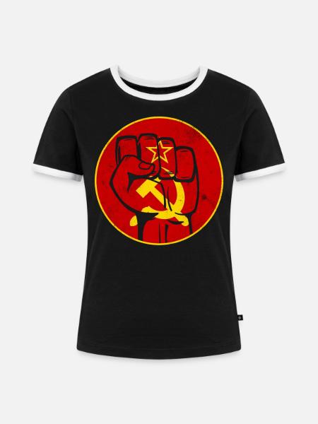 Faust Sowjetunion Kommunismus - Frauen Kontrast-T-Shirt - Schwarz/Weiß