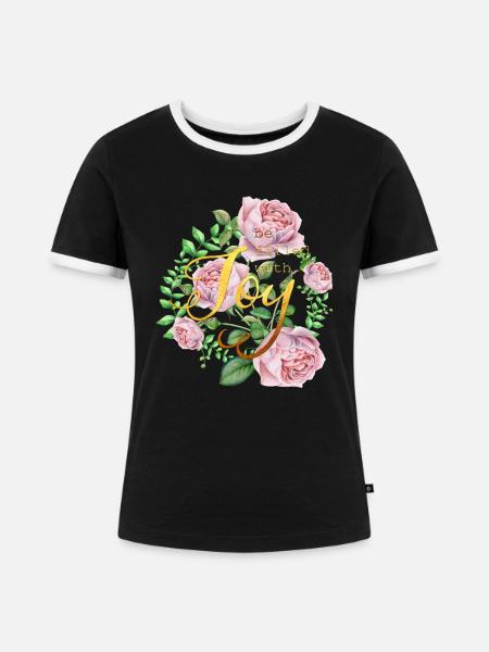 Be filled with joy - Frauen Kontrast-T-Shirt - Schwarz/Weiß