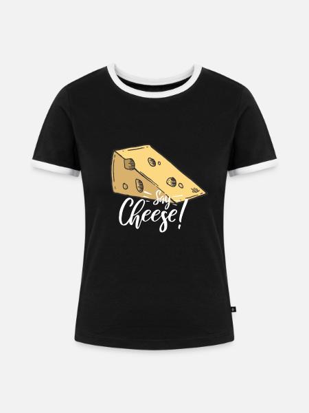 Say Cheese! - Frauen Kontrast-T-Shirt - Schwarz/Weiß