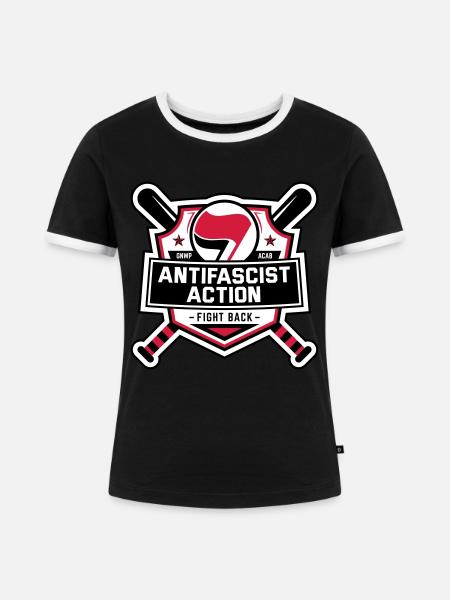ANTIFA – Antifascist Action (II) - Frauen Kontrast-T-Shirt - Schwarz/Weiß