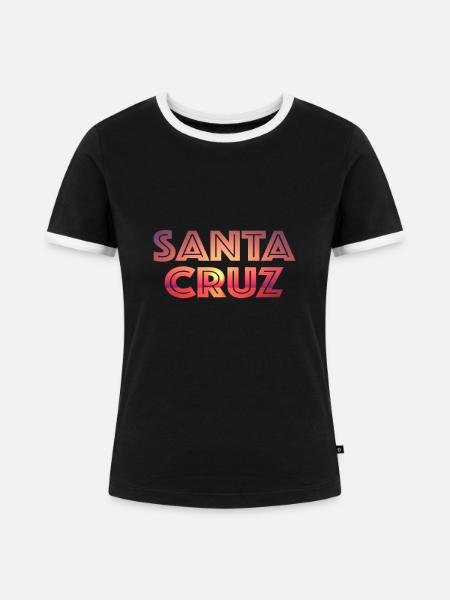 Santa Cruz - Frauen Kontrast-T-Shirt - Schwarz/Weiß