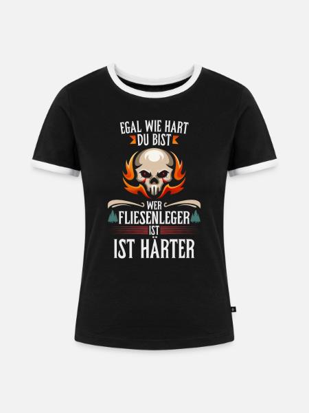 Fliesenleger Fliesen - Frauen Kontrast-T-Shirt - Schwarz/Weiß