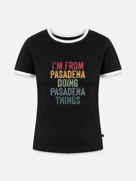 Pasadena things city - Frauen Kontrast-T-Shirt - Schwarz/Weiß