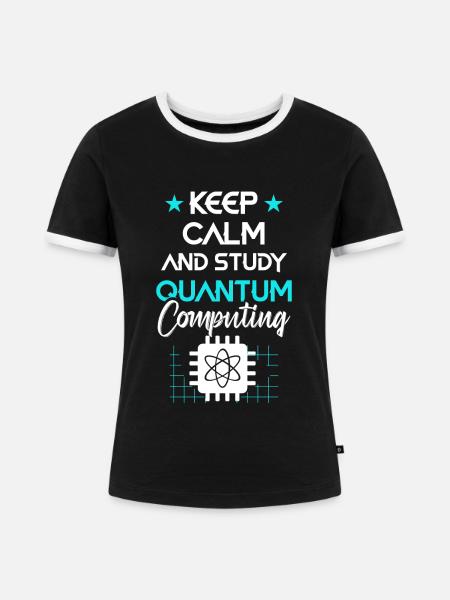 Quantencomputer Quantenmechanik - Frauen Kontrast-T-Shirt - Schwarz/Weiß