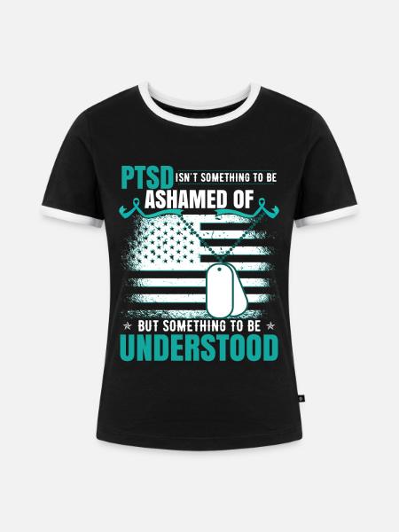 PTBS-Bewusstsein - Frauen Kontrast-T-Shirt - Schwarz/Weiß