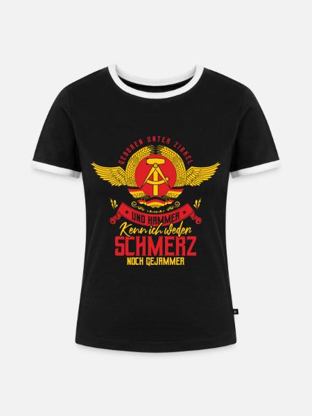 DDR Sprüche & Geschenke - Frauen Kontrast-T-Shirt - Schwarz/Weiß