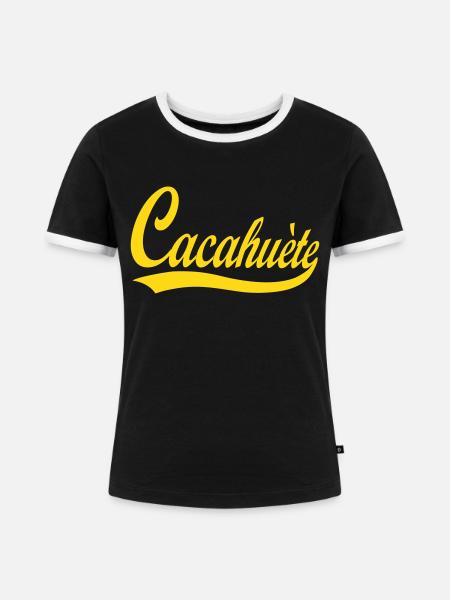 cacahuete - Frauen Kontrast-T-Shirt - Schwarz/Weiß