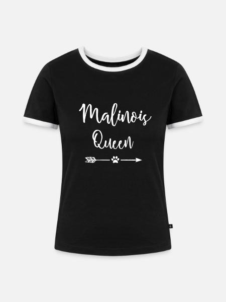 Malinois Geschenk - Frauen Kontrast-T-Shirt - Schwarz/Weiß