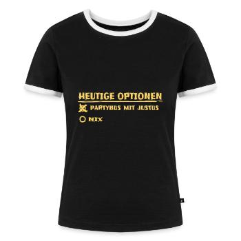 Vorname justus - Frauen Kontrast-T-Shirt - Schwarz/Weiß - Vorne - Selfina (174cm)