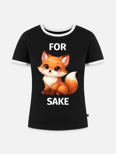 Um Fox' Willen - Frauen Kontrast-T-Shirt - Schwarz/Weiß