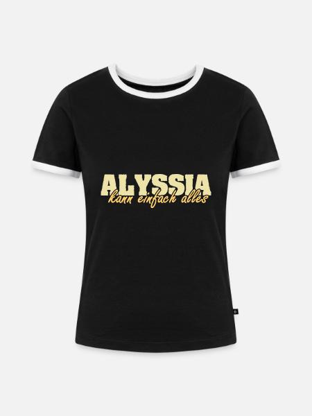 Motto Alyssia - Frauen Kontrast-T-Shirt - Schwarz/Weiß