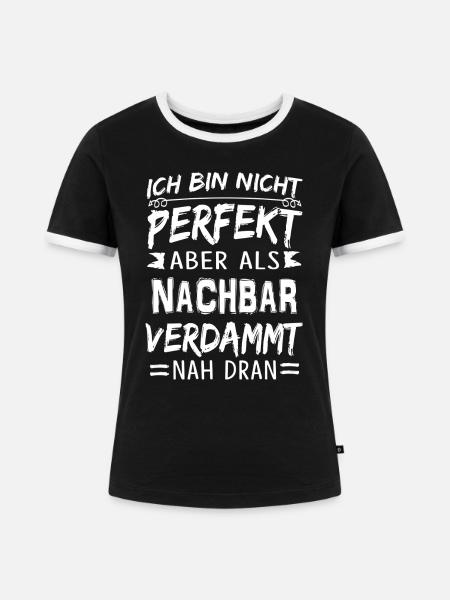 NACHBAR - Frauen Kontrast-T-Shirt - Schwarz/Weiß