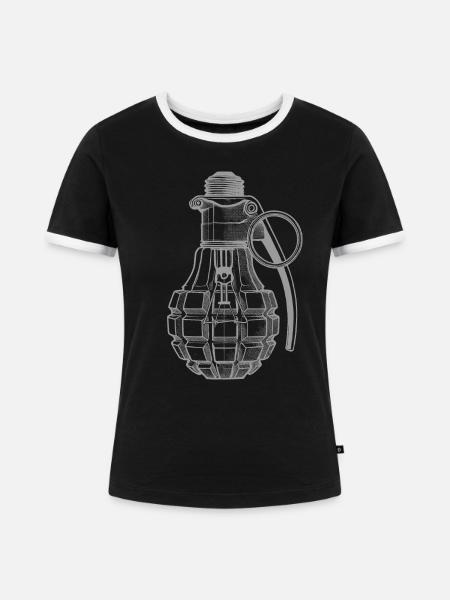 Glühlampe - Frauen Kontrast-T-Shirt - Schwarz/Weiß