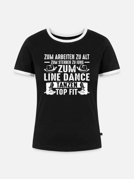 Linedance Line Dance Linedancer Geschenk - Frauen Kontrast-T-Shirt - Schwarz/Weiß