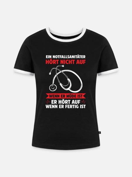 Notfallsanitäter Rettungssanitäter Geschenk - Frauen Kontrast-T-Shirt - Schwarz/Weiß