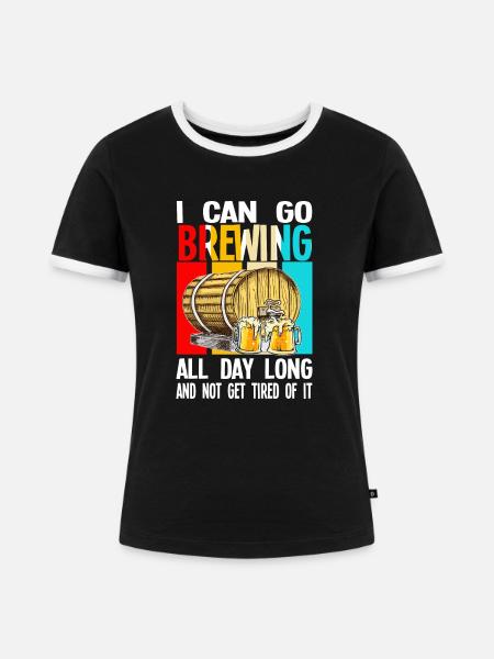 Brauerei Bier Geschenk - Frauen Kontrast-T-Shirt - Schwarz/Weiß
