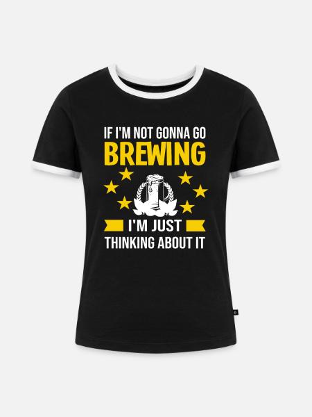 Brauerei Bier Geschenk - Frauen Kontrast-T-Shirt - Schwarz/Weiß