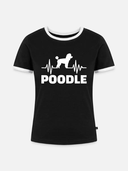 Pudel - Frauen Kontrast-T-Shirt - Schwarz/Weiß