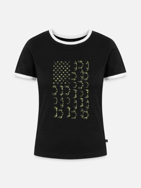 Jäger Jagd Jagd Geschenk - Frauen Kontrast-T-Shirt - Schwarz/Weiß