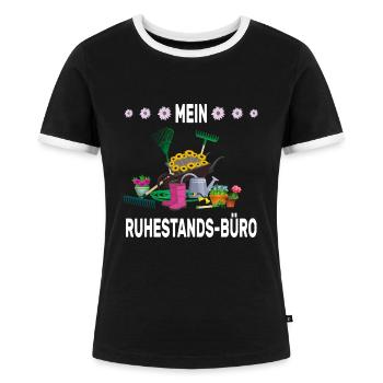 Garten Werkzeug Ruhestand Büro - Frauen Kontrast-T-Shirt - Schwarz/Weiß - Vorne - Selfina (174cm)