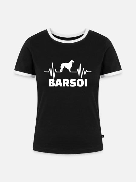 Barsoi - Frauen Kontrast-T-Shirt - Schwarz/Weiß