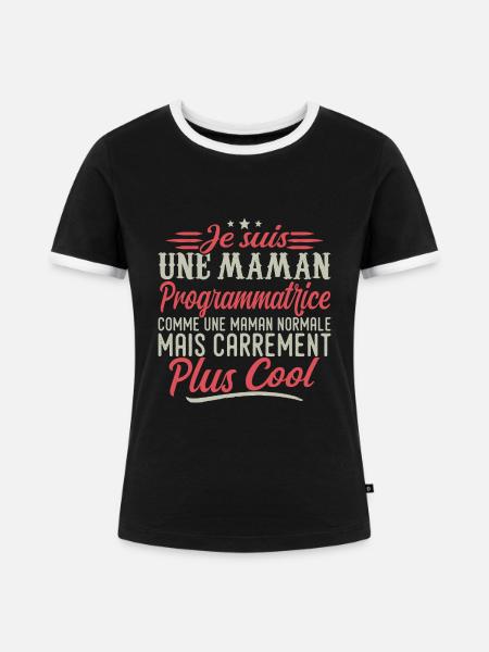 Ich bin Programmierer-Mama, ausgesprochen cool - Frauen Kontrast-T-Shirt - Schwarz/Weiß