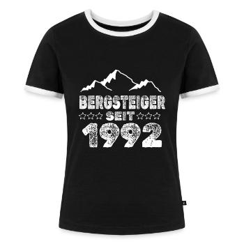 geboren 1992 - Frauen Kontrast-T-Shirt - Schwarz/Weiß - Vorne - Selfina (174cm)
