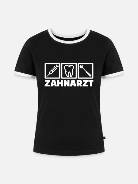 Zahnarzt - Frauen Kontrast-T-Shirt - Schwarz/Weiß