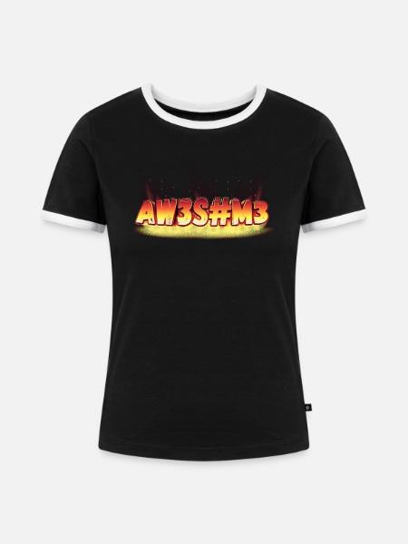 Awesome leetspeak - Frauen Kontrast-T-Shirt - Schwarz/Weiß
