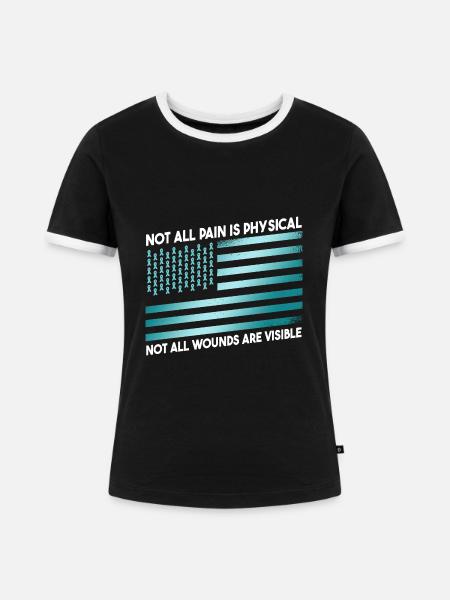 PTBS-Krieger - Frauen Kontrast-T-Shirt - Schwarz/Weiß