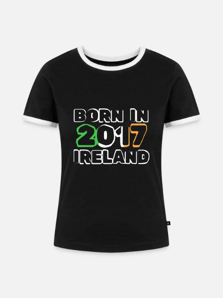 Irland 2017 - Frauen Kontrast-T-Shirt - Schwarz/Weiß