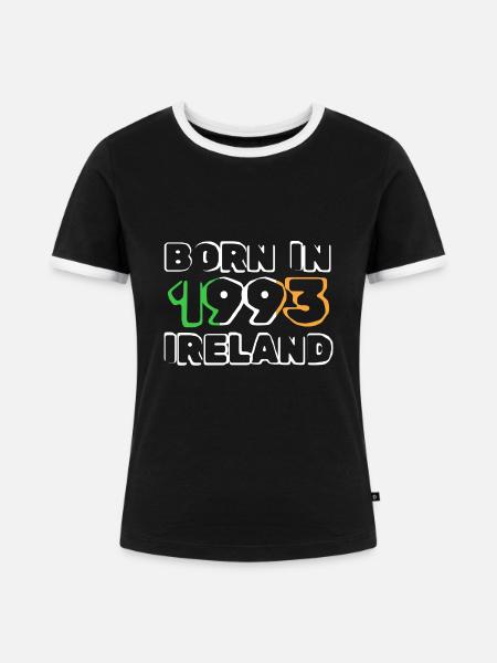 Ireland 1993 - Frauen Kontrast-T-Shirt - Schwarz/Weiß