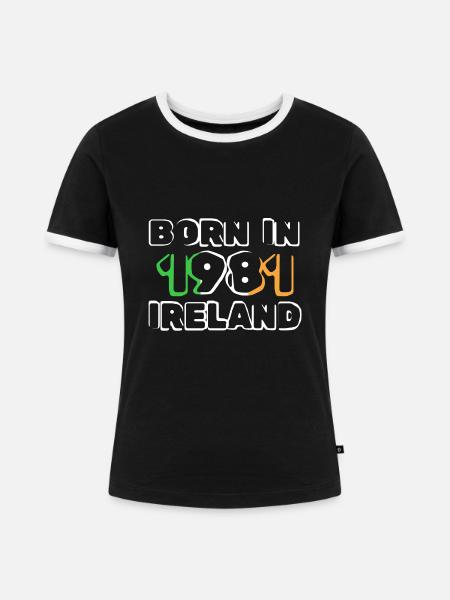 Geboren 1981 - Frauen Kontrast-T-Shirt - Schwarz/Weiß