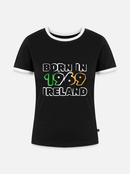 Geboren 1969 - Frauen Kontrast-T-Shirt - Schwarz/Weiß