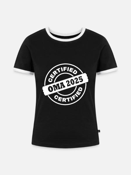 Oma 2025 - Frauen Kontrast-T-Shirt - Schwarz/Weiß