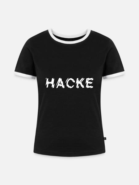 Hacke Dicht - Frauen Kontrast-T-Shirt - Schwarz/Weiß
