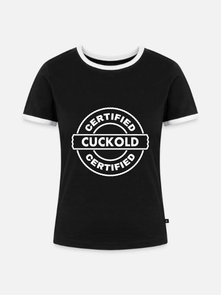 certified cuckold - Frauen Kontrast-T-Shirt - Schwarz/Weiß