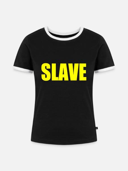 Slave - Frauen Kontrast-T-Shirt - Schwarz/Weiß