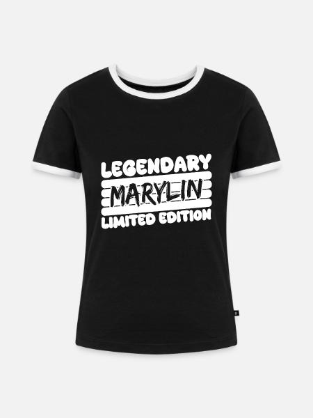 Name Marylin - Frauen Kontrast-T-Shirt - Schwarz/Weiß