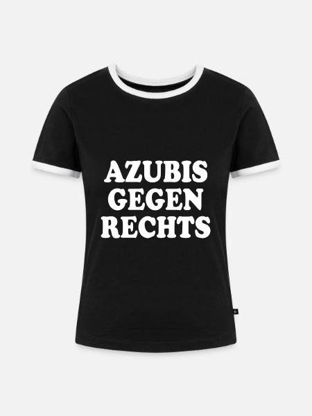 Azubis gegen rechts - Frauen Kontrast-T-Shirt - Schwarz/Weiß