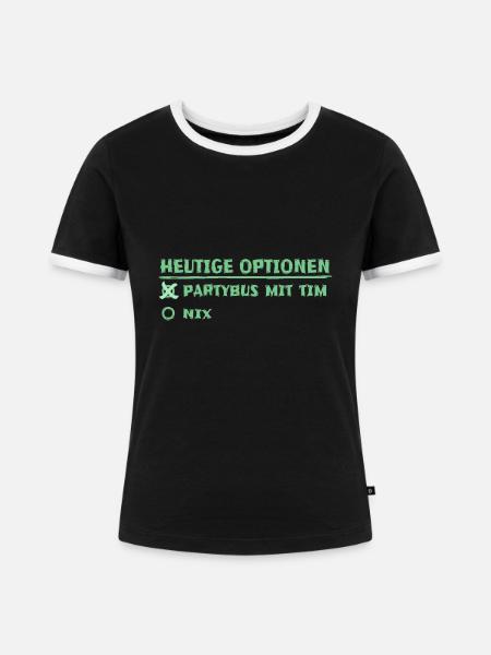 tim - Frauen Kontrast-T-Shirt - Schwarz/Weiß