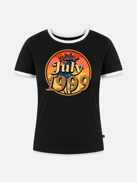 Geburtsmonat Juli 1999 - Frauen Kontrast-T-Shirt - Schwarz/Weiß
