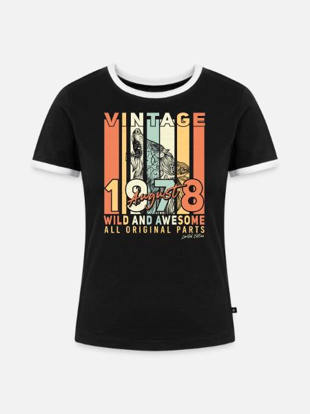 Geburtsmonat August 1978 - Frauen Kontrast-T-Shirt - Schwarz/Weiß